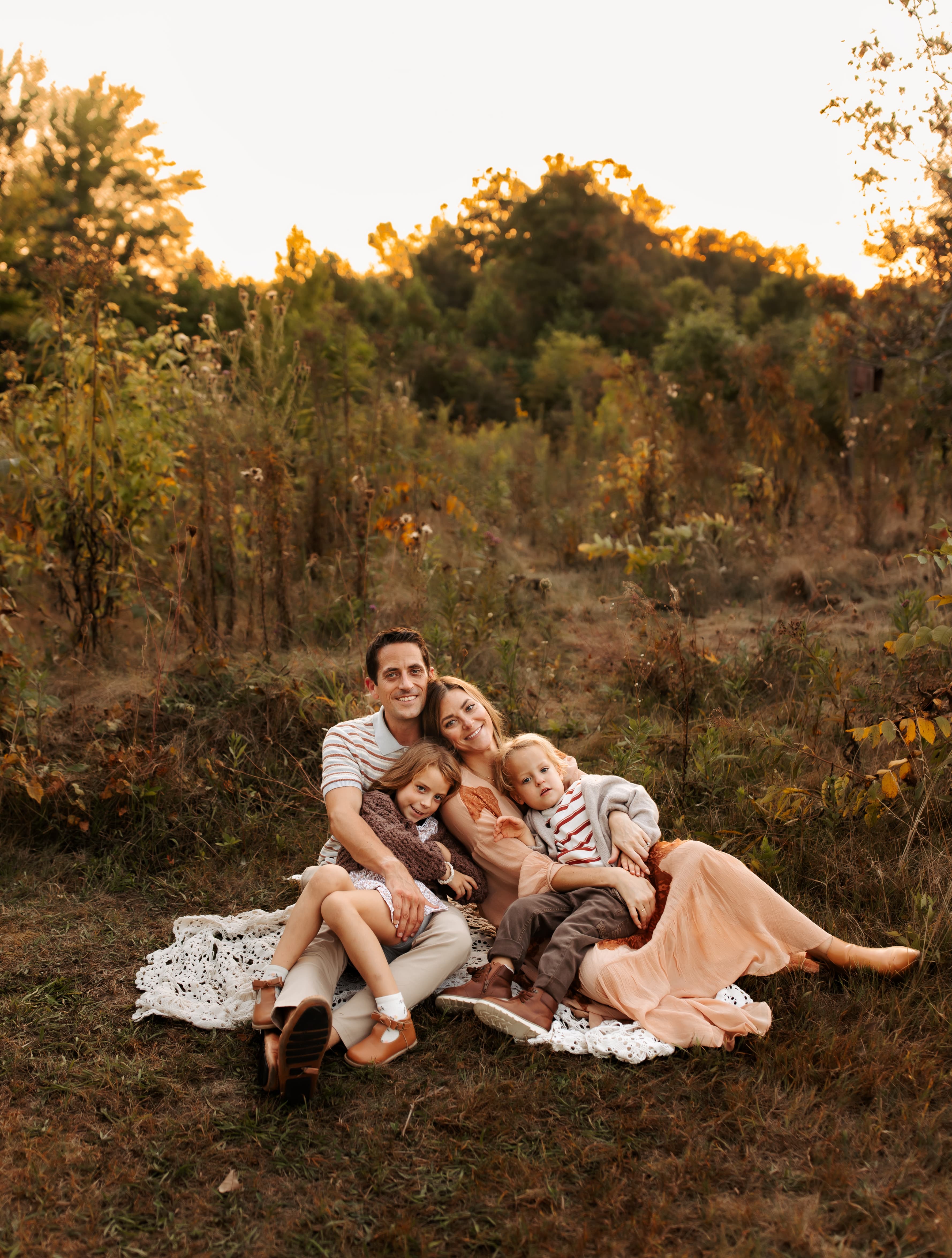 Myles Grote with his wife and two children